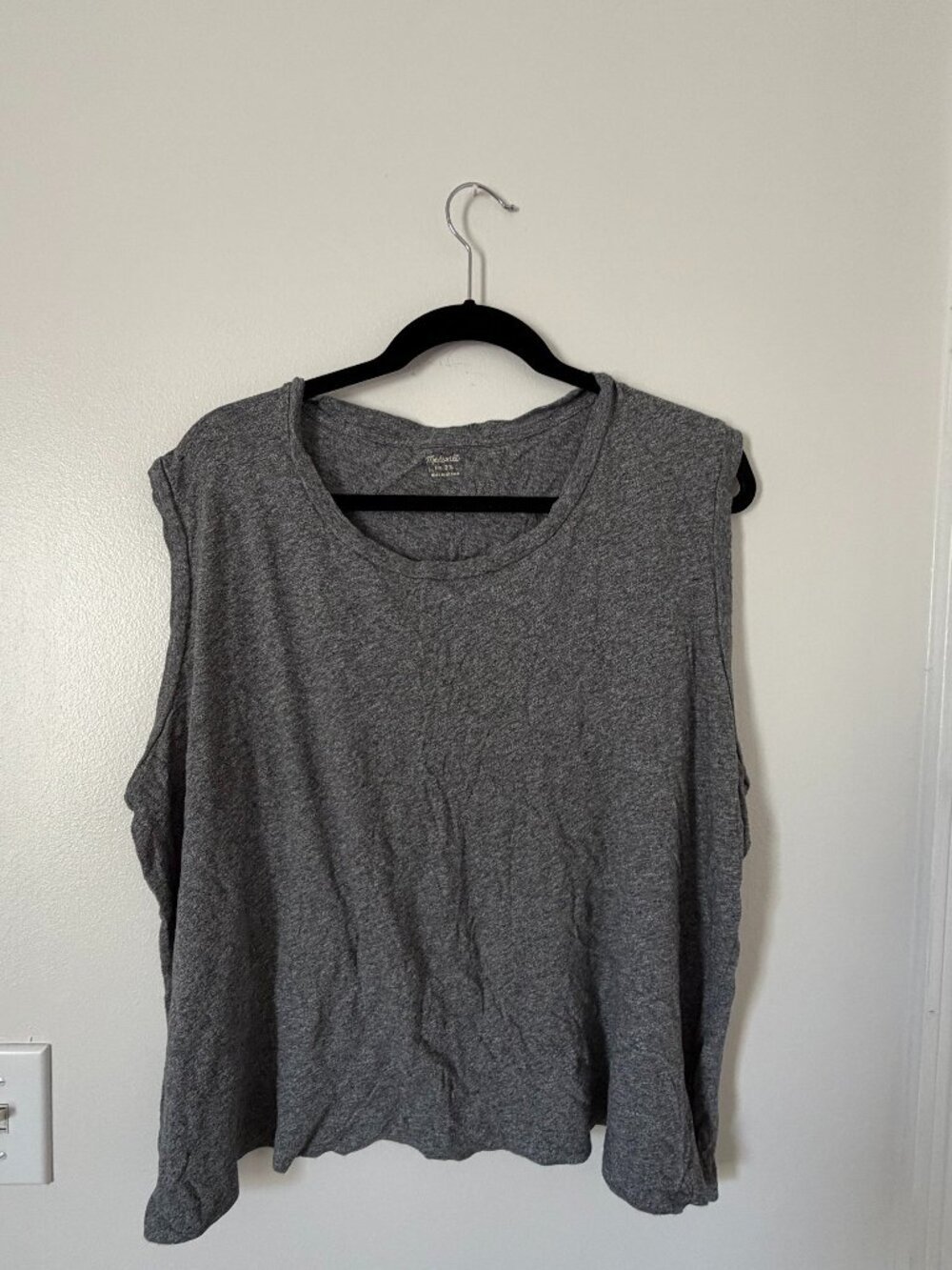 Madewell Gray Boxy Sleeveless Tee - Size 2X